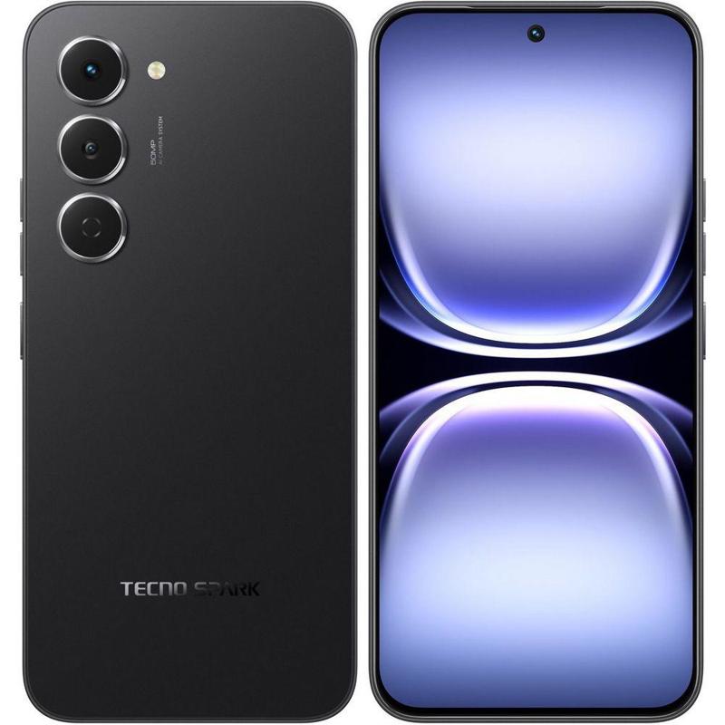 Смартфон Tecno Spark 40 Pro 128Gb 8Gb черный моноблок 3G 4G 2Sim 6.78" 1224x2720 Android 15 50Mpix 8
