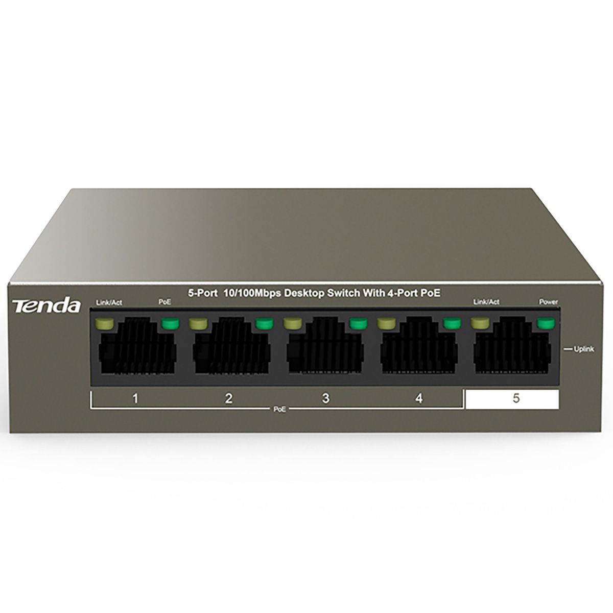Коммутатор Tenda TEF1105P-4-38W (L2) 5x100Мбит/с 4PoE 35W неуправляемый