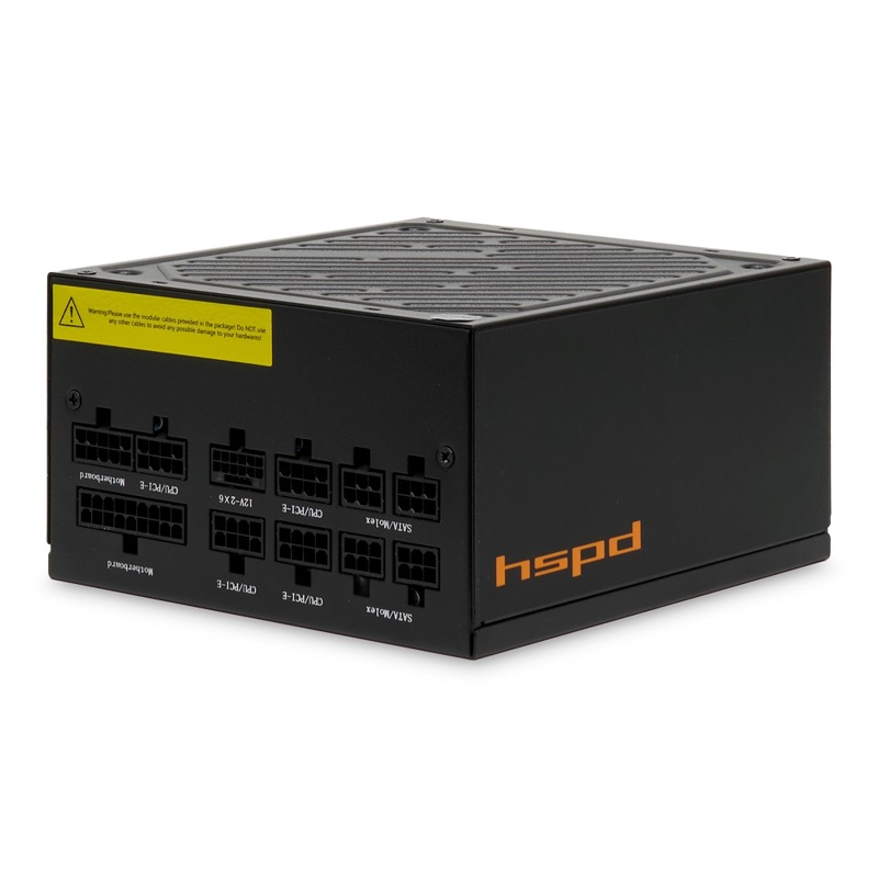 Блок питания HSPD, 1200W 80+ Gold (ATX, 2.52, Full modular, 1x24(20+4)pin 600mm, 2xCPU 8(4+4)pin 700