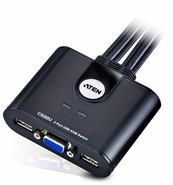 КВМ перевключатель ATEN 2-Port USB VGA Cable KVM Switch with Remote Port Selector (CS22U-A7)