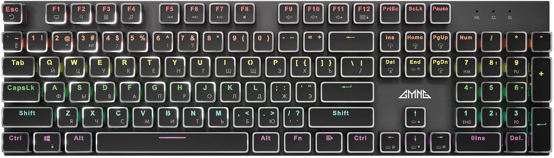 Клавиатура GMNG GG-KB815X механическая черный/серебристый USB Multimedia for gamer LED (1913914) кабель 1.8м
