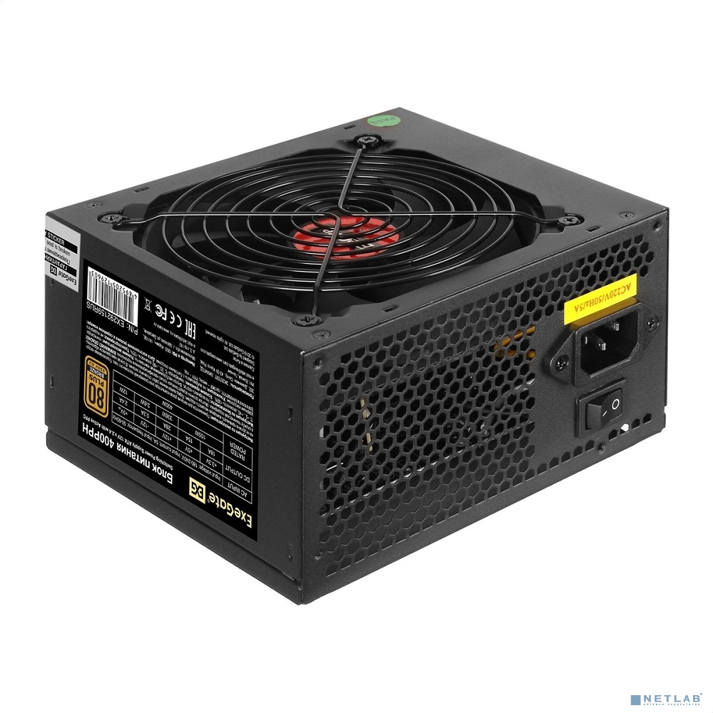 Exegate EX292159RUS Блок питания 400W ExeGate 80 PLUS® Bronze 400PPH (ATX, APFC, КПД 88% (80 PLUS Br