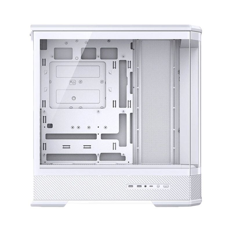 Корпус JONSBO D400, Midi-Tower, TG, no fan, 2xUSB-A 3.0 + 1xUSB-C 3.2, ATX, mATX, mITX White