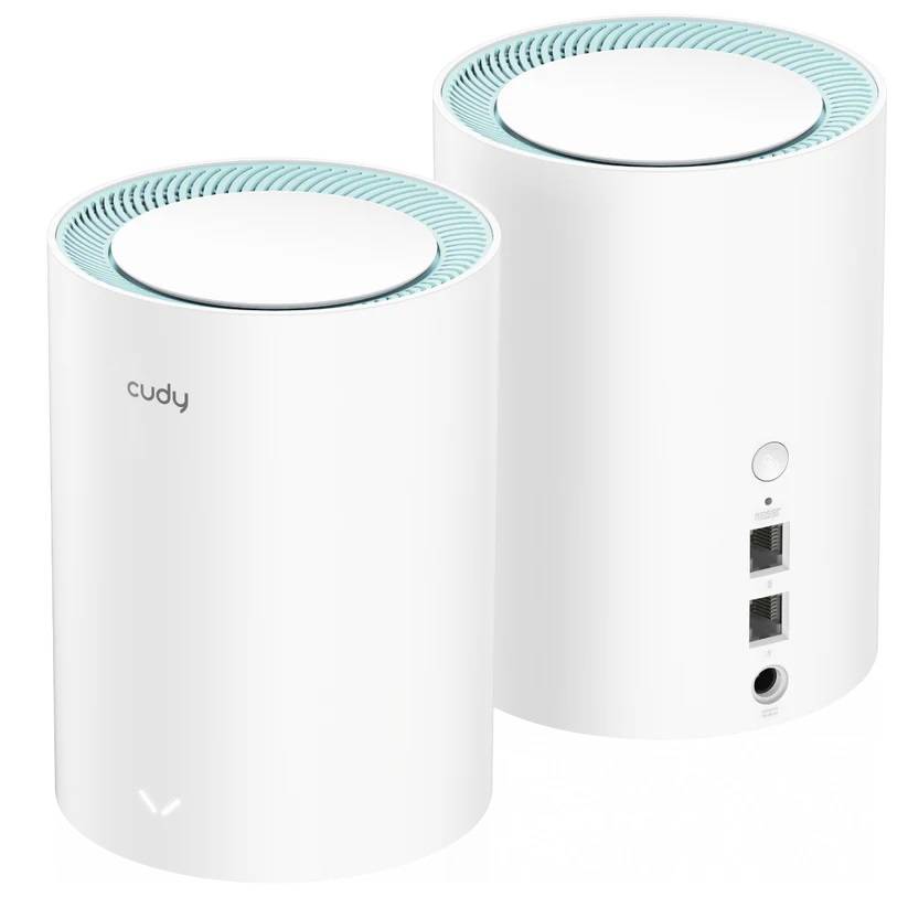 Бесшовный Mesh роутер Cudy M1300 (M1300(2-PACK)) AC1200 10/100/1000BASE-TX белый (упак.:2шт)