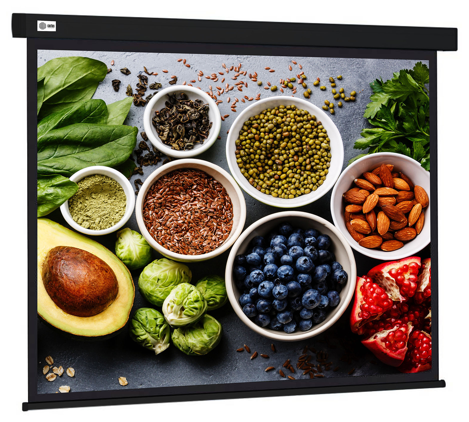 Экран Cactus 150" 187x332см Wallscreen CS-PSW-187X332-BK 16:9 настенно-потолочный рулонный черный