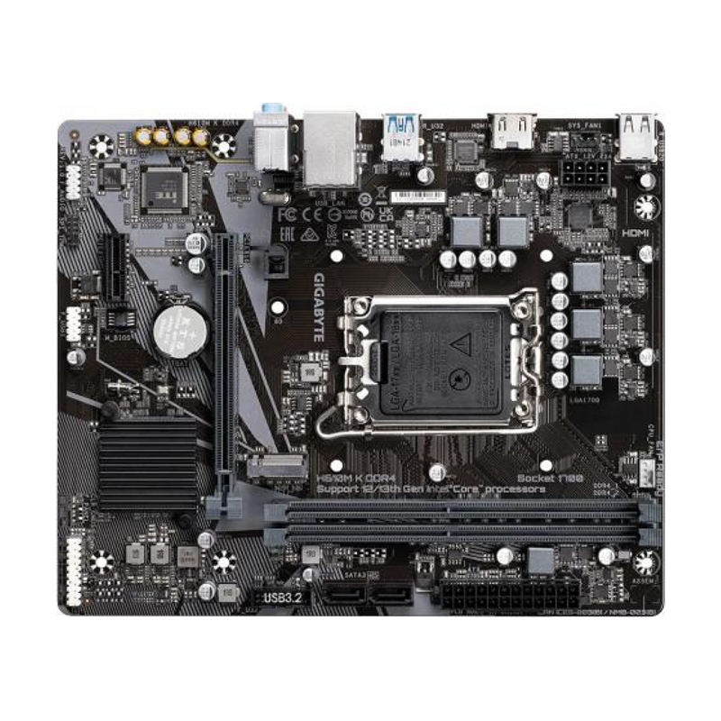Материнская плата Gigabyte H610M K DDR4 Soc-1700 Intel H610 2xDDR4 mATX AC`97 8ch(7.1) GbLAN+HDMI
