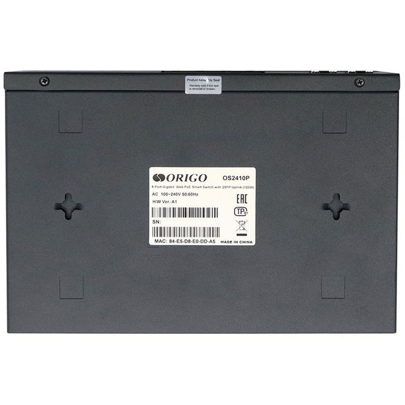 Коммутатор Origo OS2410P/120W OS2410P/120W/A1A (L2) 8x1Гбит/с 2SFP 120W настраиваемый