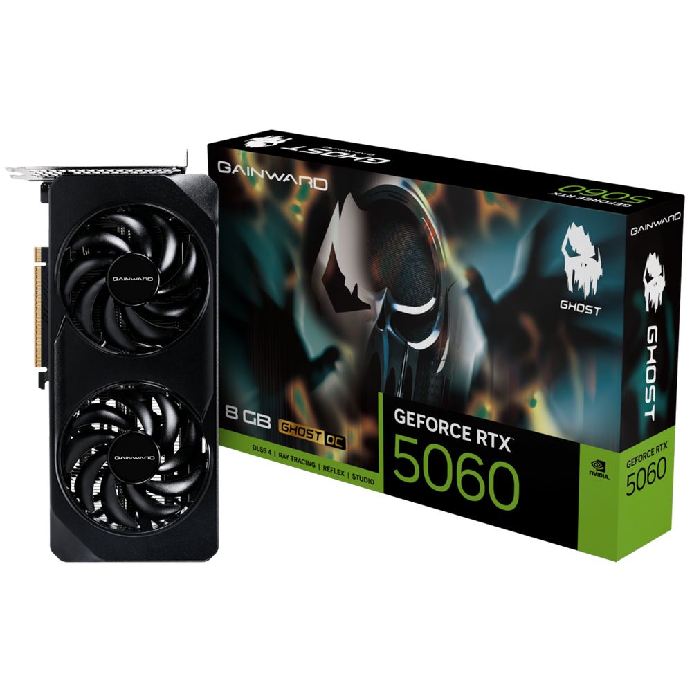Видеокарта Gainward RTX5060 GHOST OC 8GB GDDR7 128bit 3xDP HDMI 2FAN RTL