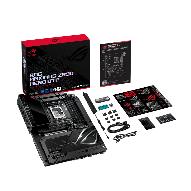 Материнская плата ASUS ROG MAXIMUS Z890 HERO BTF LGA1851 ATX 4хDDR5 PCIEx16 PCIEx4 PCIEx1 6xM.2 2xTh