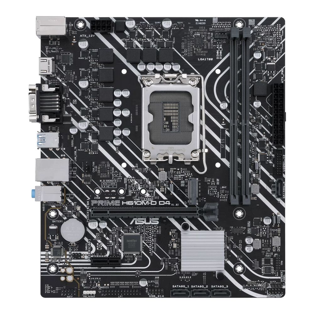 Материнская плата Asus PRIME H610M-D D4 Soc-1700 Intel H610 2xDDR4 mATX AC`97 8ch(7.1) GbLAN+VGA+HDM