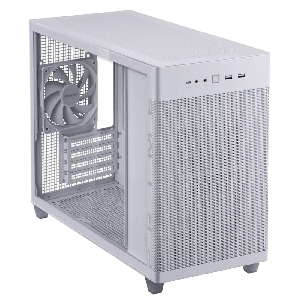 Корпус ASUS Mini-Tower, без БП, 2xUSB 3.0, 1xUSB Type-C, AP201 PRIME CASE TG WHITE AP201/WHT/TG, бел