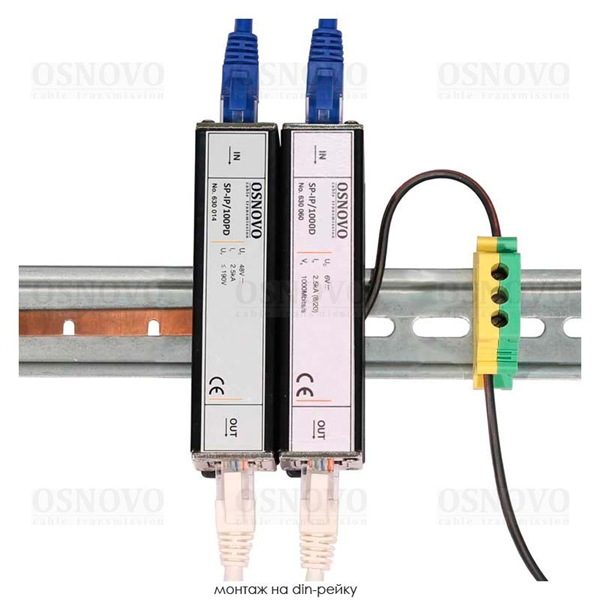 Устройство грозозащиты OSNOVO SP-IP/100PD Устройство грозозащиты для локальной вычислительной сети (