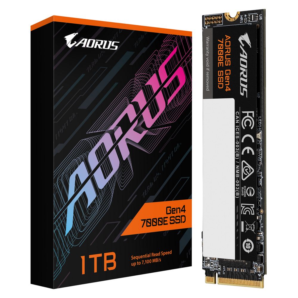Твердотельный накопитель SSD Gigabyte M.2 2280 1TB AORUS Gen4 7000E AG470E1TB PCI-Express 4.0 x4, NV