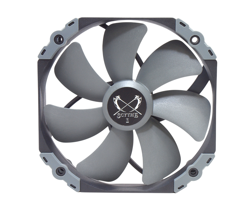 Кулер для корпуса/ Case Cooler Scythe Kaze Flex 140 (140x140x27mm, 4-pin PWM, 100.8CFM, 26.45dBA, 1800RPM, Gray)