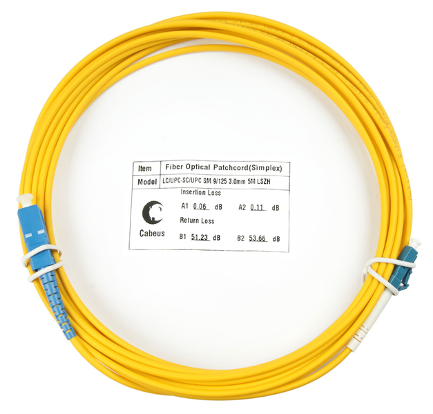 Патч-корд ВО Cabeus FOP(s)-9-LC-SC-7m Шнур оптический simplex LC-SC 9/125 sm 7м LSZH