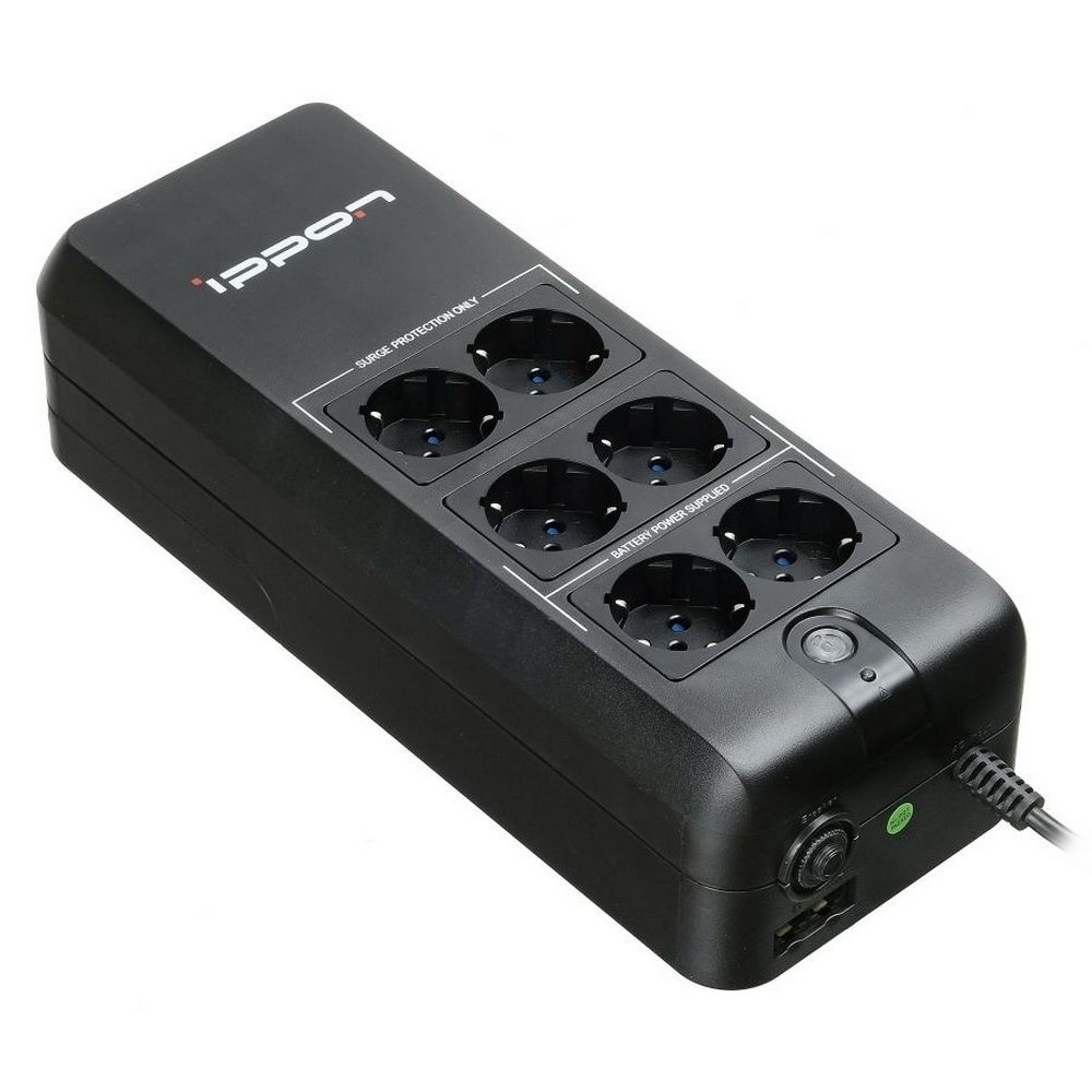 Источник бесперебойного питания Ippon Back Verso 600 300Вт 600ВА черный