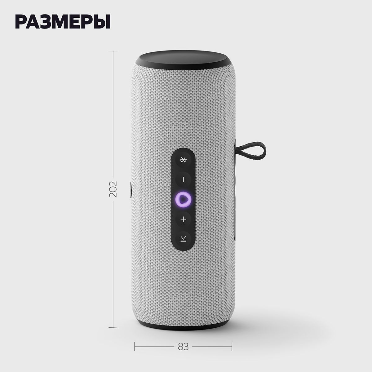 Умная колонка Yandex Стрит Алиса серый 30W 2.0 BT/Wi-Fi 10м 3300mAh (YNDX-00030GRY)