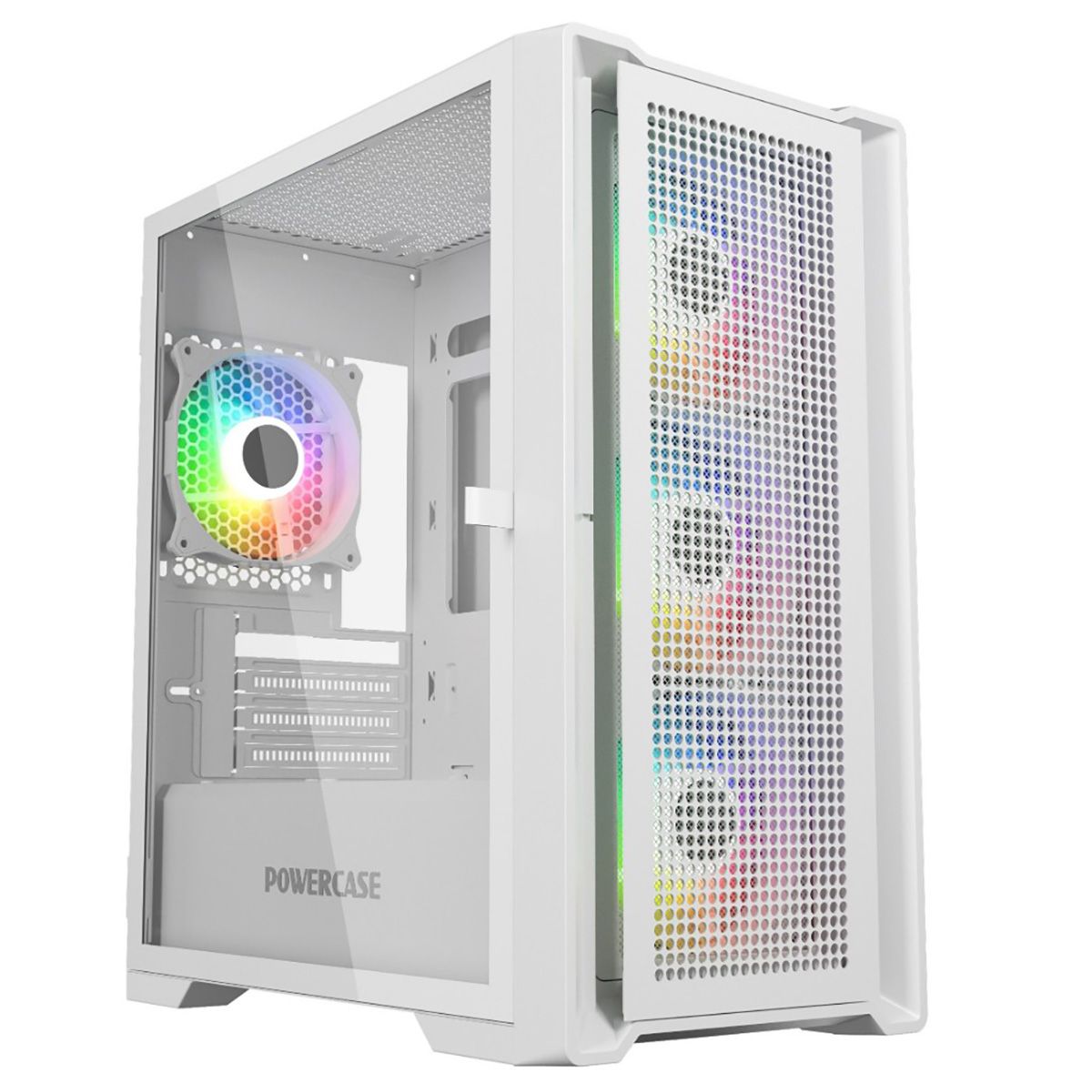 Корпус Powercase Alisio Micro X4W V2, Tempered Glass, 4х 120mm ARGB fans, ARGB HUB, белый, mATX (CAM