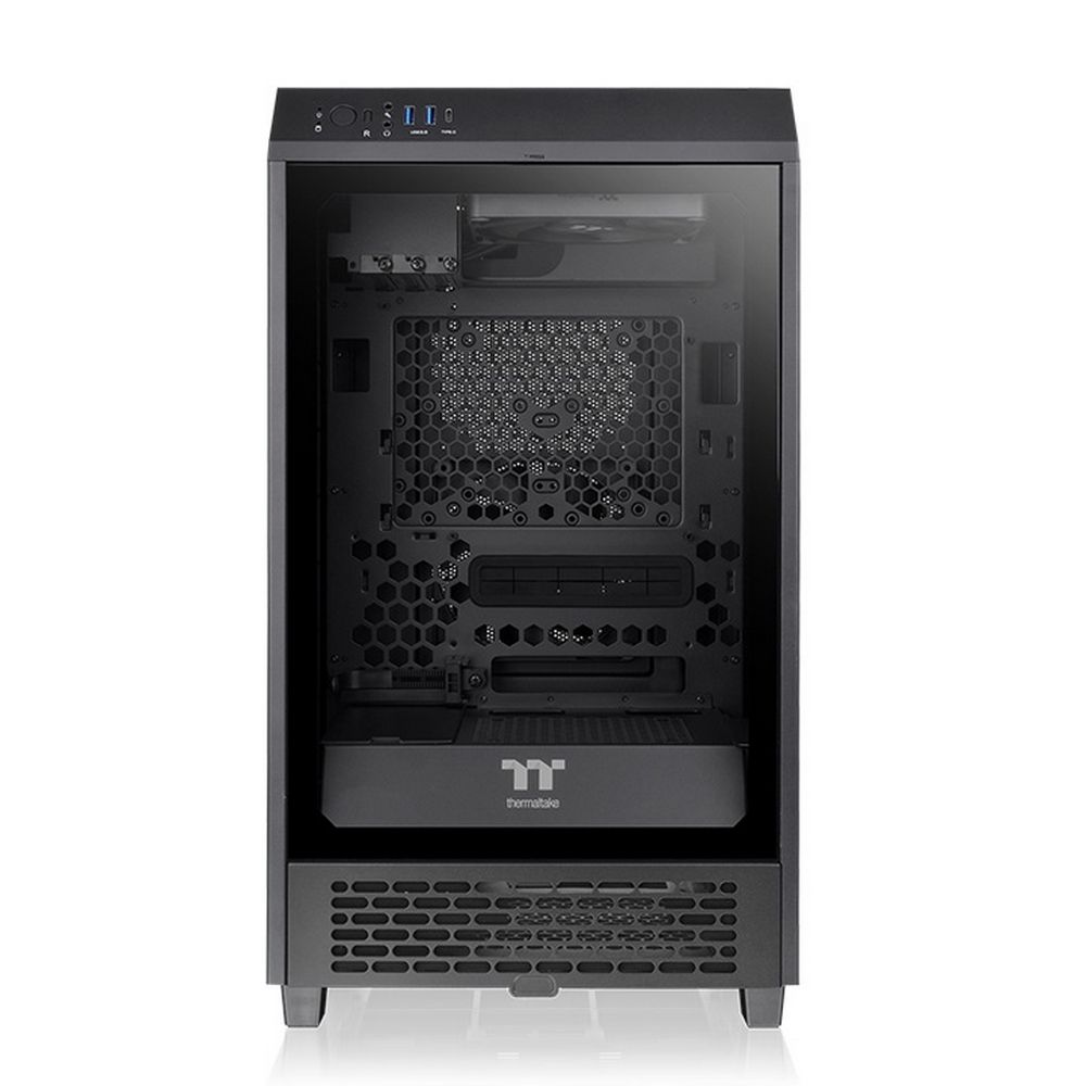 Корпус Thermaltake The Tower 200/Black/Win/SPCC/Tempered Glass*1/CT140 Fan*2/Color Box