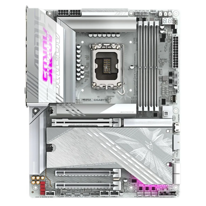 Материнская плата Gigabyte Z890 AORUS ELITE X ICE, LGA 1851, Intel Z890, 4xDDR5, 4xSATA, 5xM.2, 1xPC