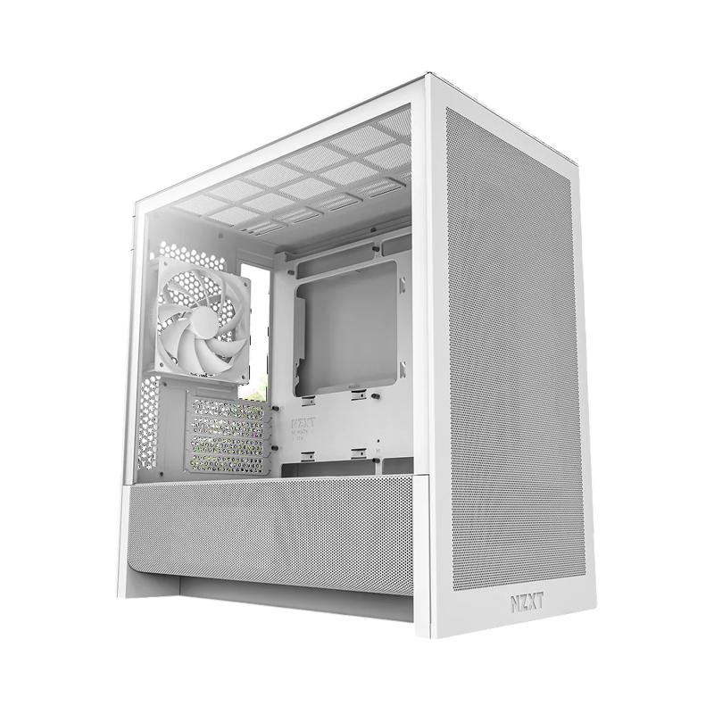 Корпус NZXT H3 Flow (2025), Midi-Tower, TG, 1x120mm, 1xUSB-A 3.2 + 1xUSB-C 3.2, mATX, mITX White
