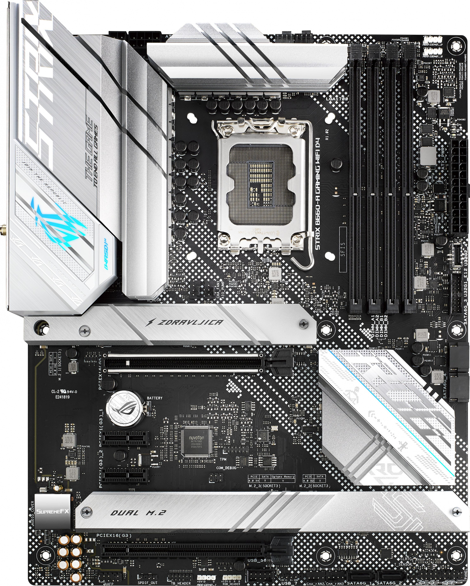Материнская плата Asus ROG STRIX B660-A GAMING WIFI D4 Soc-1700 Intel B660 4xDDR4 ATX AC`97 8ch(7.1)