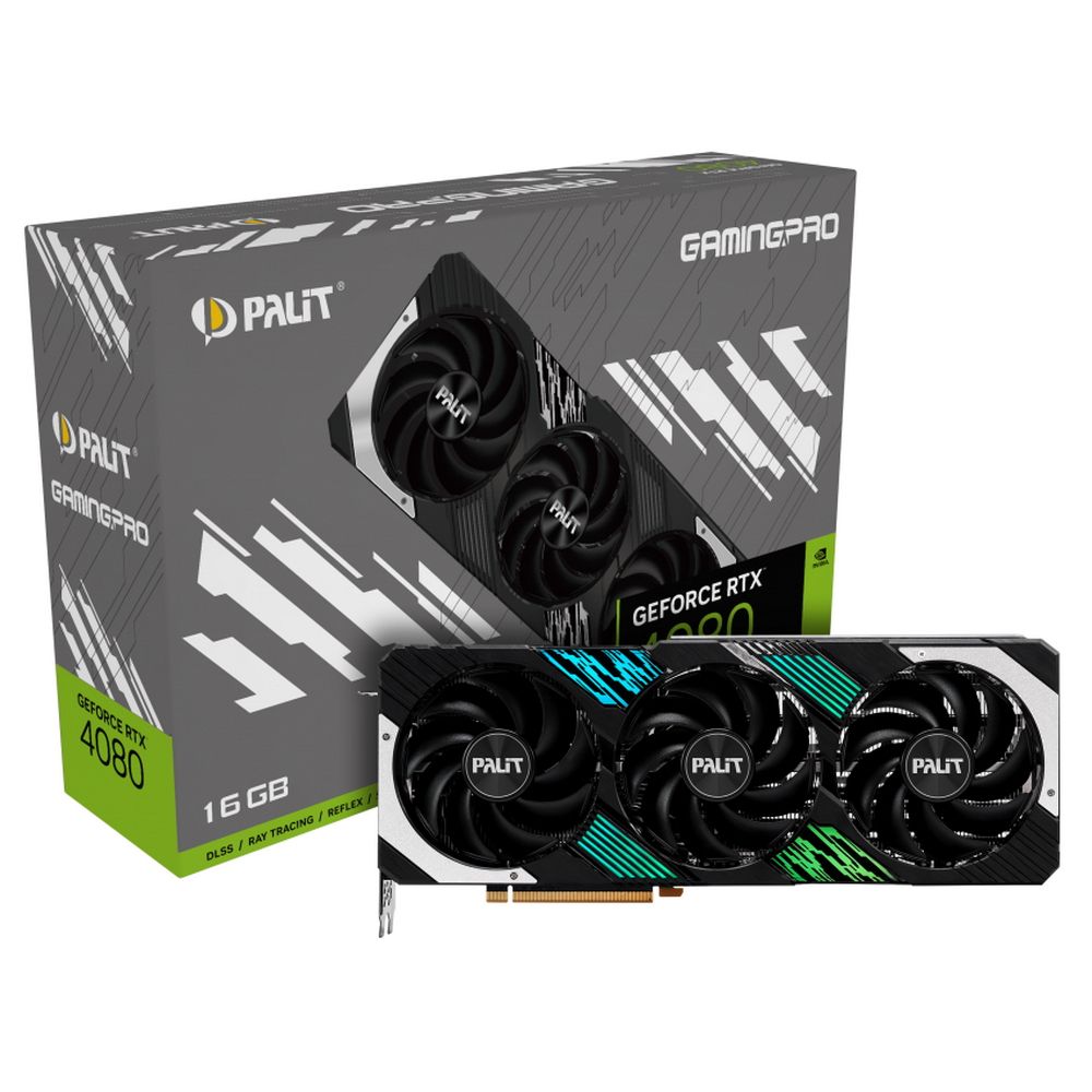 Видеокарта PALIT NED4080019T2-1032A RTX4080 GAMINGPRO 16GB GDDR6X 256bit 3-DP HDMI