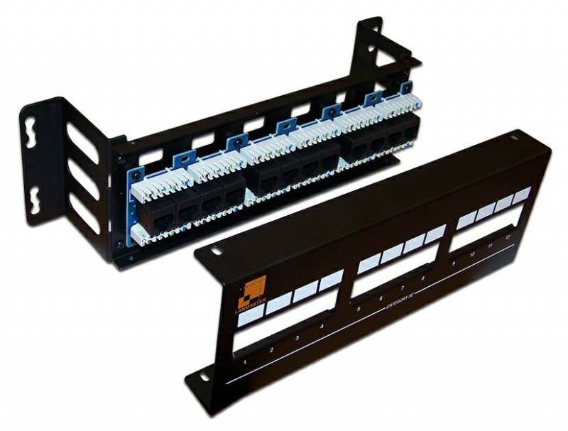 Патч-панель Lanmaster LAN-PPF12U5E/W 19" 1U 12xRJ45 кат.5E UTP