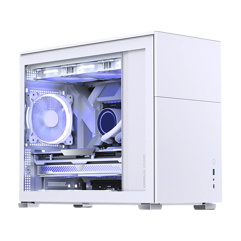 Корпус JONSBO D31 STD, Mini-Tower, TG, no fan, 1xUSB-A 3.2 + 1xUSB-C 3.2, mATX, mDTX, mITX White