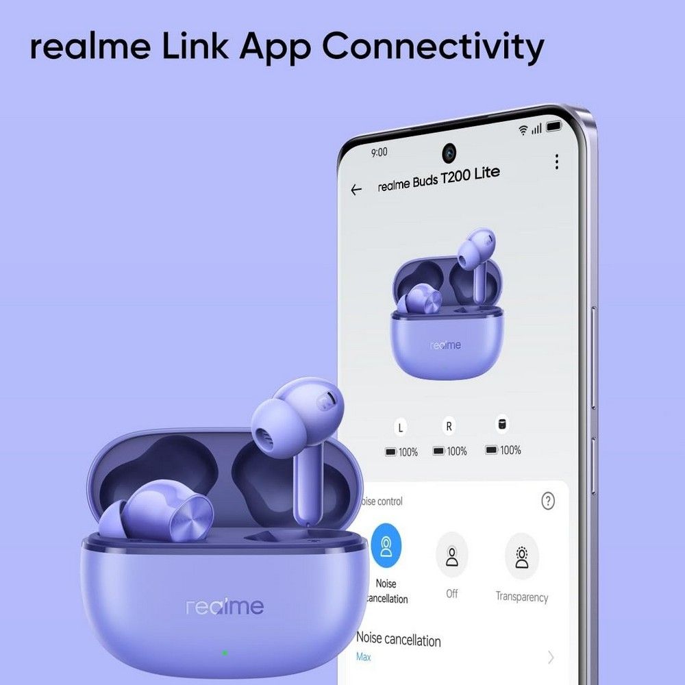 Наушники беспроводные Realme T200, (Фиолетовый)