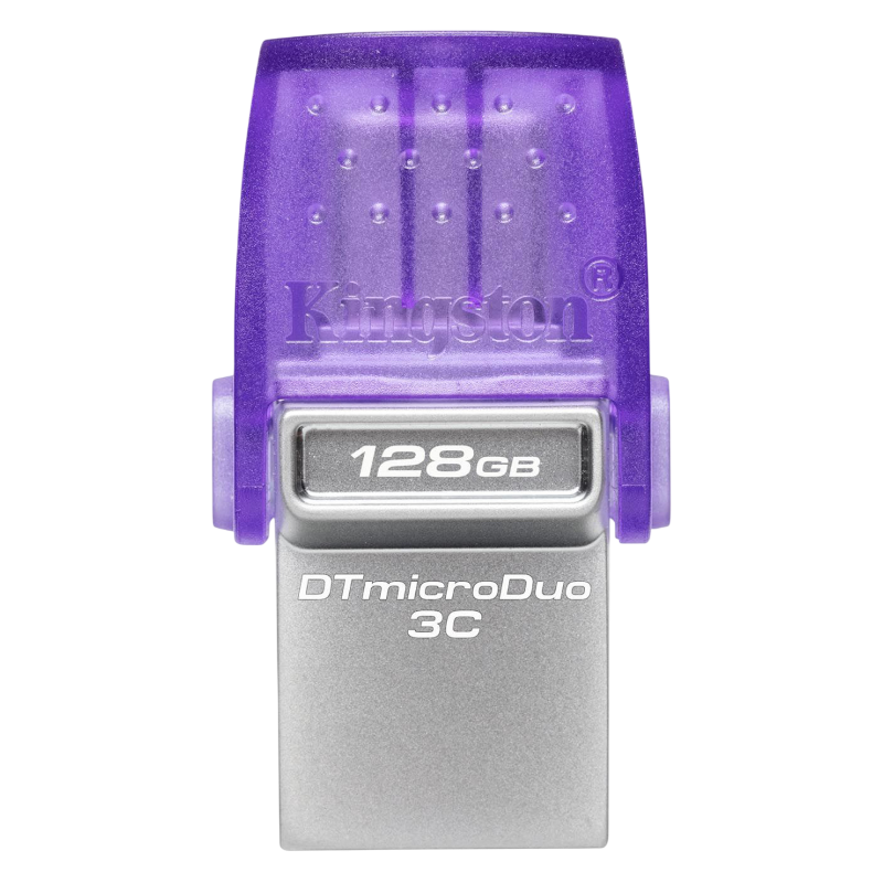Флеш Диск Kingston 128Gb DataTraveler microDuo 3C DTDUO3CG3/128GB USB3.0 фиолетовый
