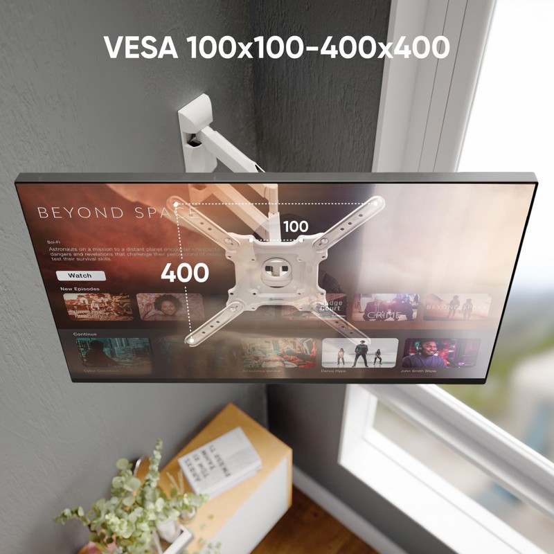 Кронштейн для телевизора Onkron M4 белый 32"-65" макс.35кг настенный поворот и наклон