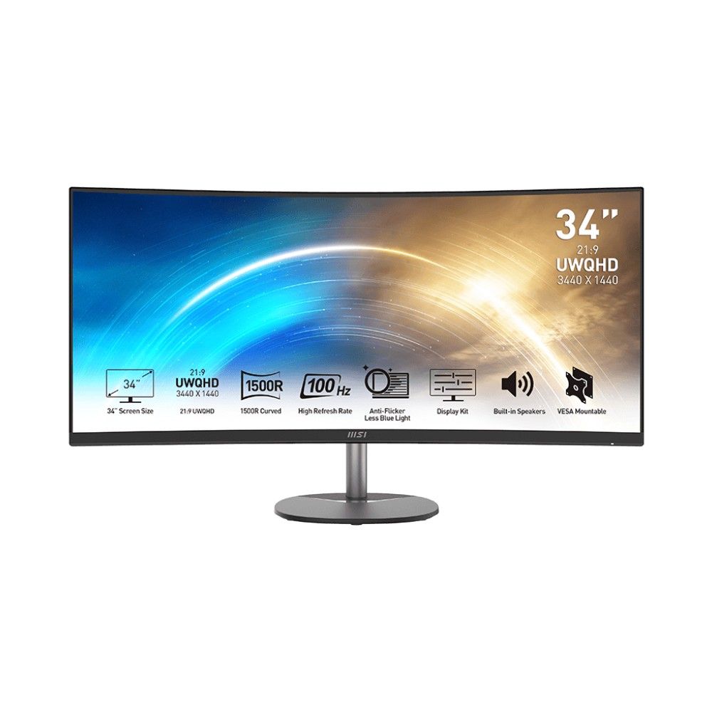 Монитор MSI 34" Pro MP341CQ черный VA LED 1ms 21:9 HDMI M/M матовая 300cd 178гр/178гр 3440x1440 100H