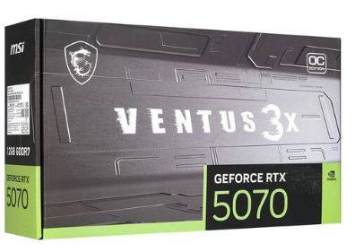 Видеокарта MSI PCI-E 5.0 RTX 5070 12G VENTUS 3X OC NVIDIA GeForce RTX 5070 12Gb 192bit GDDR7 2542/28