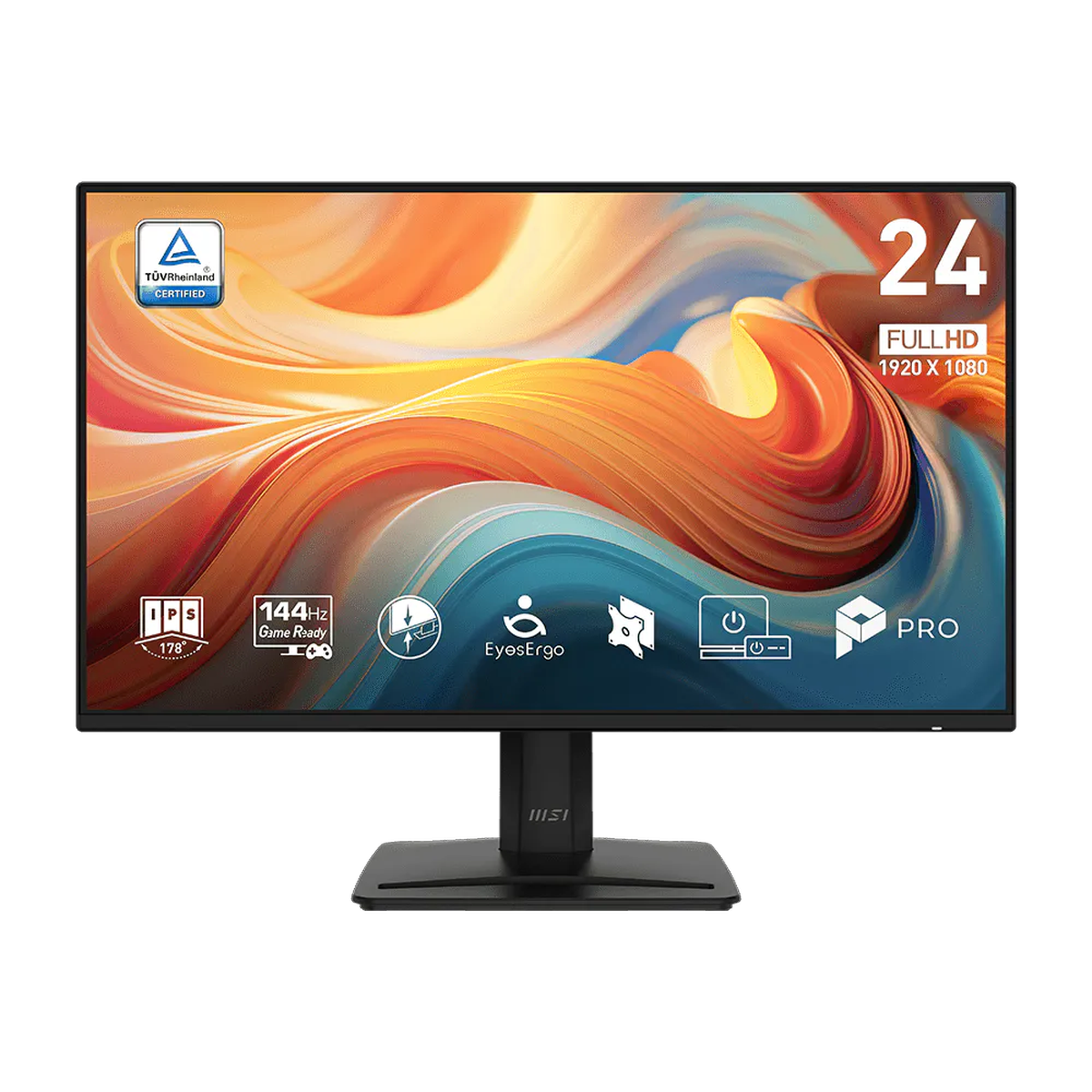 Монитор MSI PRO MP242A E14 23.8" 16:9 FHD(1920x1080) IPS Flat,4ms(GTG),1500:1,100M:1,300nits,HDMI,DP