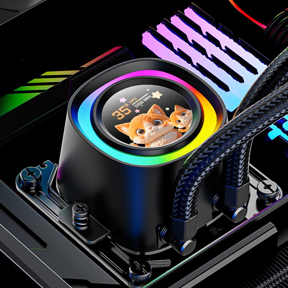 Система водяного охлаждения ID-Cooling FX360 LCD ARGB Soc-AM5/AM4/1200/1700/1851 черный 4-pin 27.2dB