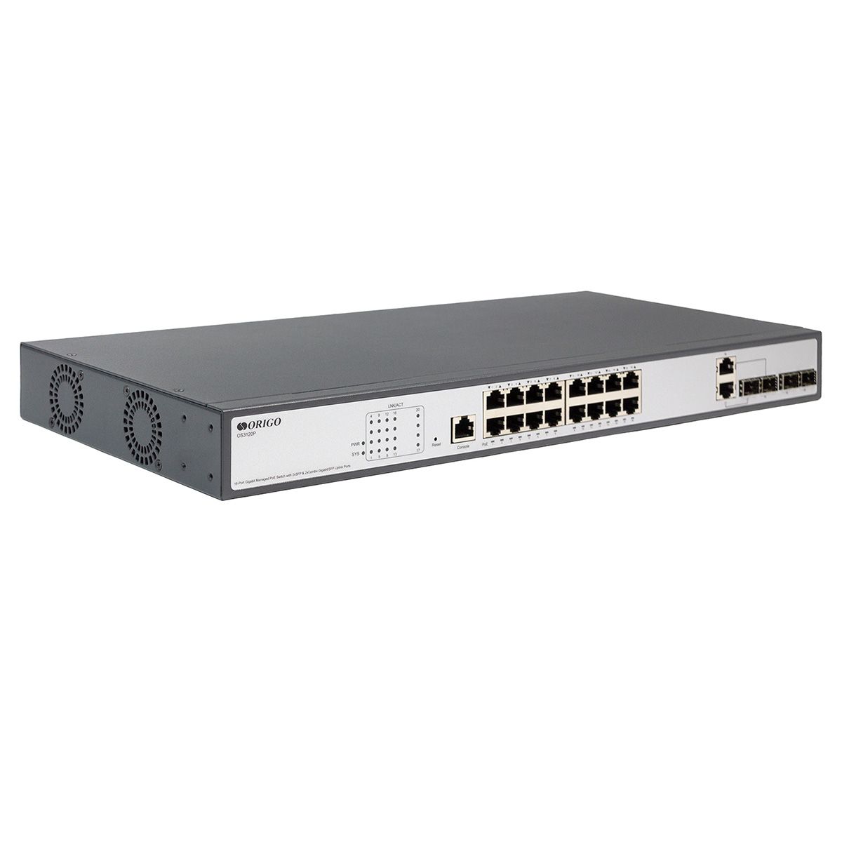 Коммутатор Origo OS3120P/250W OS3120P/250W/A1A (L2) 20x1Гбит/с 2SFP 16PoE+ 250W управляемый