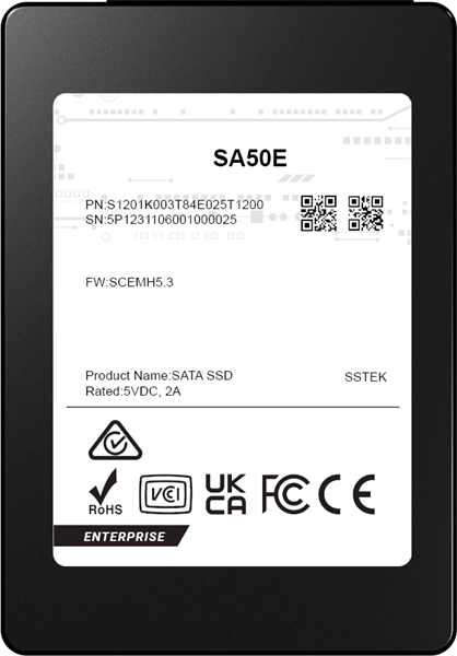 твердотельный накопитель PHISON SSD SA50E  480GB SATA 2.5" 3D TLC R530/W500MB/s (98/77 KIOPS) 3DWPD