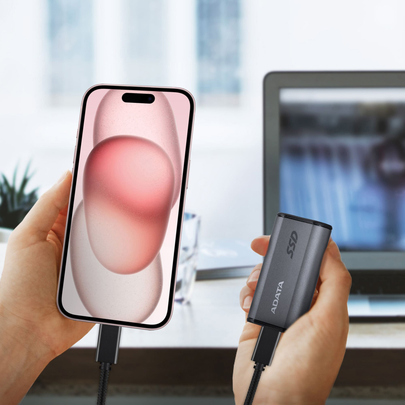 Накопитель SSD A-Data USB-C 2TB AELI-SE880-2TCGY SE880 2.5" серый