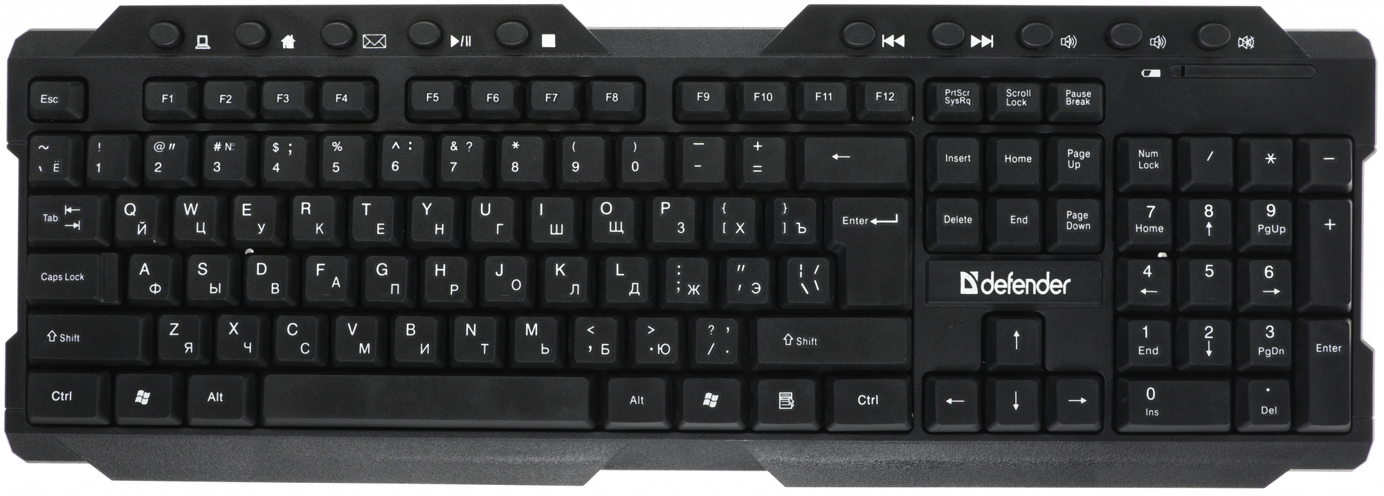 Клавиатура Defender Element HB-195 черный USB Multimedia