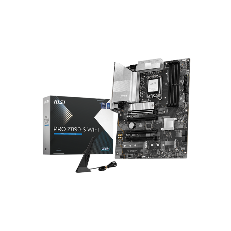 Материнская плата MSI PRO Z890-S WIFI Soc-1851 Intel Z890 ATX AC`97 8ch(7.1) 2.5Gg RAID+HDMI+DP