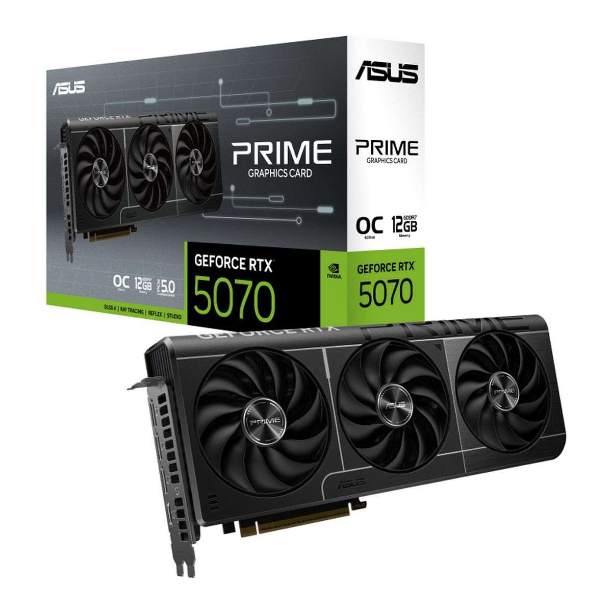 Видеокарта Asus PCI-E 5.0 PRIME-RTX5070-O12G NVIDIA GeForce RTX 5070 12Gb 192bit GDDR7 2557/28000 HD