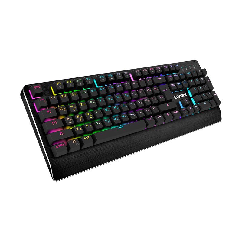 Механическая игровая клавиатура SVEN KB-G9700 (104 кл,+12Fn,RED switch, RGB, мет, корпус)