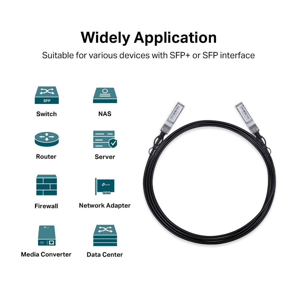 интерфейсный кабель TP-Link SM5220-3M, 3M Direct Attach SFP+ Cable for 10 Gigabit Connections