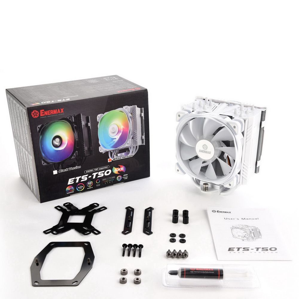 Вентилятор Enermax ETS-T50A-W-ARGB Universal, TDP 230W, 500/1600 RPM, 23.81/71.32CFM, 14/24dB(A), WH