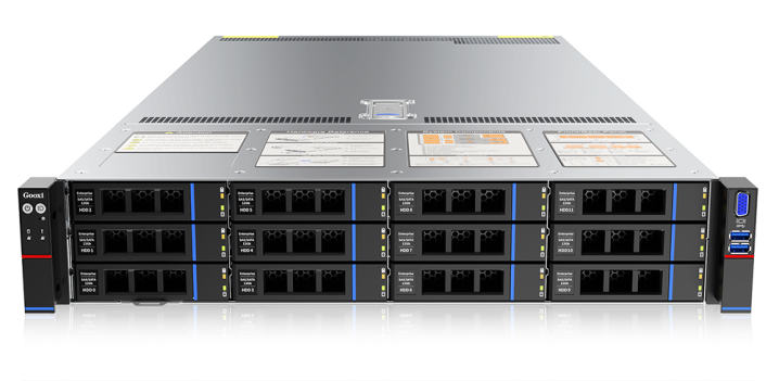 Серверная платформа/ Gooxi SL201-D12R-NV-G4 2u 12bay server paltform with NVME bp,based on rapid sapphire 2xPCIe 5.0x16; 4xPCIe 5.0x8 GPU card:1* 5090 2x 2.5" rear SAS/SATA 2x 2.5" rear NVMe 2x CPU cooler 350W 1300W 1+1 EU power cables rail kits