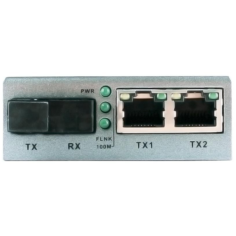 Медиаконвертер OSNOVO OMC-100-21S5b Оптический медиаконвертер Fast Ethernet. 2 медных порта(RJ45) 10
