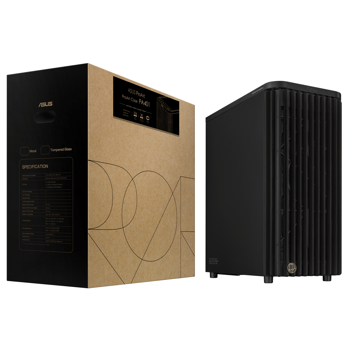 Корпус для ПК ASUS PROART PA401 WOOD METAL PWM BLACK