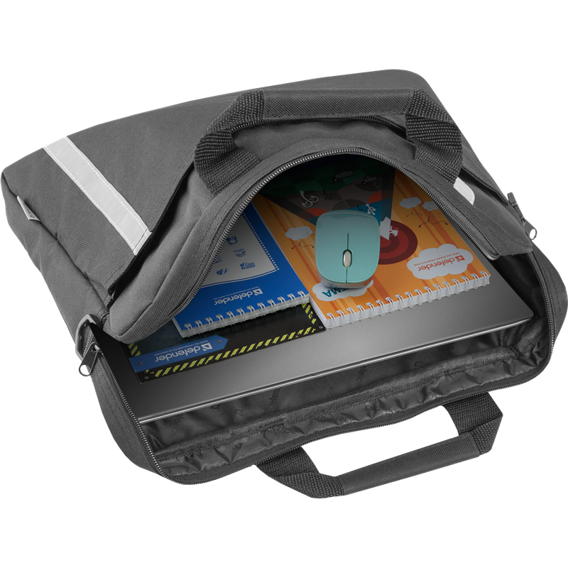 Сумка для ноутбука Shiny 15''-16" черный, светоотражающая полоса