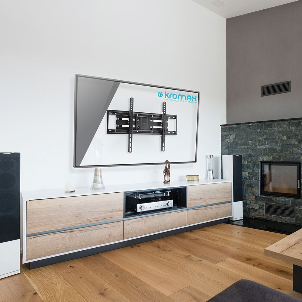 Кронштейн для телевизора Kromax OPTIMA-409 черный 32"-65" макс.45кг настенный поворотно-выдвижной и 